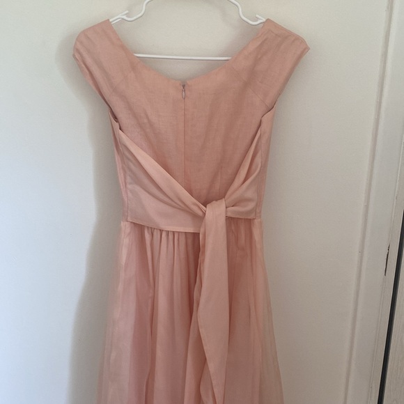 Couture linen and silk vintage gown - Picture 4 of 12